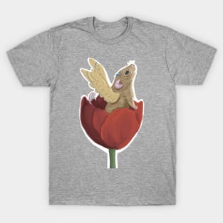 Tulip Mouse- white outline T-Shirt